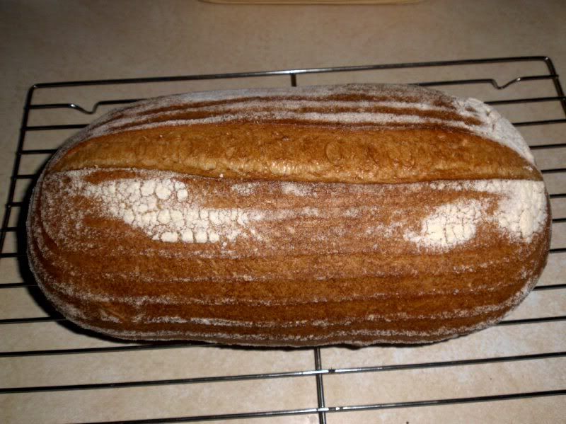 Baked loaf after overnight fridge prove Aldi Flour