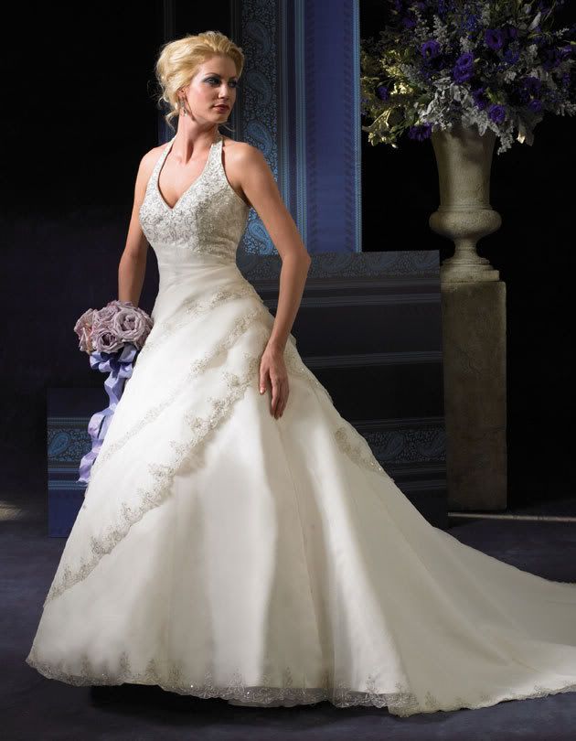 stunning halter neck wedding dress