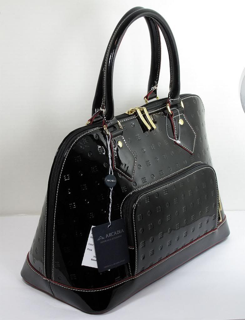 Brand new with tag Arcadia Woman Handbag 3640 Black Genuine Leather Madein Italy eBay