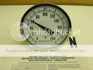 ASHCROFT 5 BIMETAL THERMOMETER TYPE# 50E160E120 NEW  