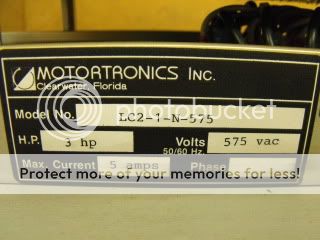 MOTORTRONICS INC. SOFT STARTER MODEL# LC2 1 N 575  